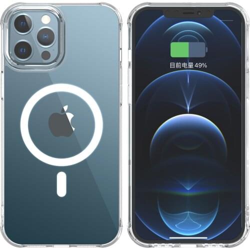Magsafe Magnetic Adsorption Clear Case For iPhone 12 pro max mini Support Wireless Charging with Scratch Proof Hard Back Cover