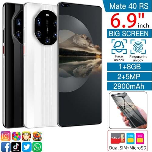 Mate40RS Cellphone MTK6580P Phones 4-core 6.9inch HD 2900mAh Cell phones 3G Phone 1GB+8GB Mobile phone 2MP+5MP