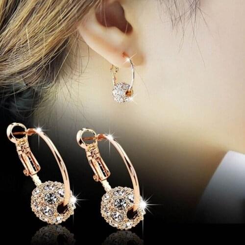 Fashion Colorful Drill Ball Crystal earrings Lucky Ball Transfer Beaded Earrings Exquisite Jewelry