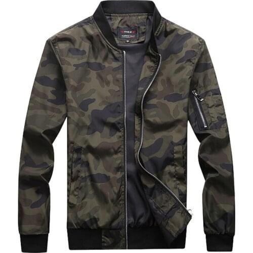 2019 autumn and winter new mens camouflage jacket mens jacket camouflage pilot thin jacket mens combat clothing jacket 7XL