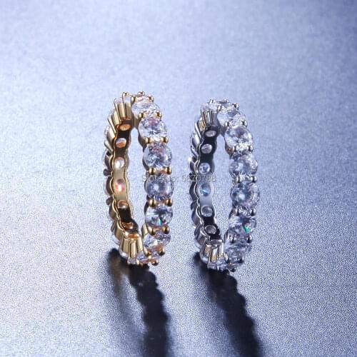 Men hip hop gold plated pinky ring zircon brass ring