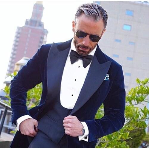 2020 new latest coat pant designs Royal Blue Velvet Groom men suit tuxedos Jacket costume homme mariage for mens Jacket suits
