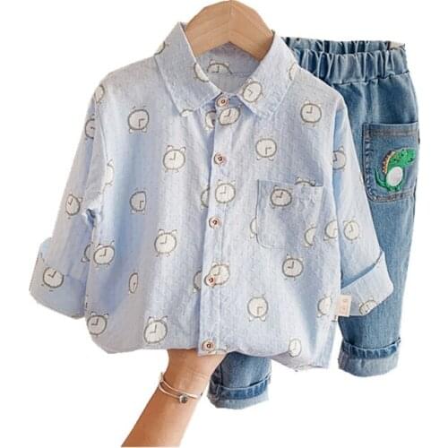 Spring Autumn New Toddler Fashion Clothes Kids Shirt Pants 2Pcs/sets Baby Boys Girl Cartoon Clothing Children Casual Sport Suits