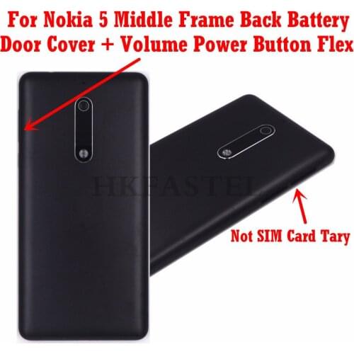 For Nokia 5 Original Housing Mobile Phone LCD Middle Frame Back battery door cover volume power button