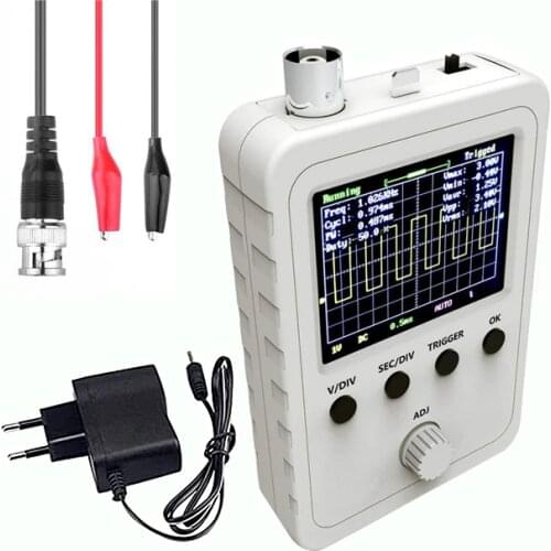 2.4" TFT Digital Oscilloscope Kit With Power Supply BNC-Clip Cable Probe 200KHz Oscilloscope Assembled DSO150 Oscilloscopes