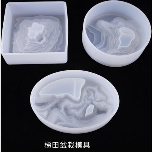 DIY Crystal Gutta Percha Mold Oval Terrace Potted Mold Table Ornament Silicone Mold Molds