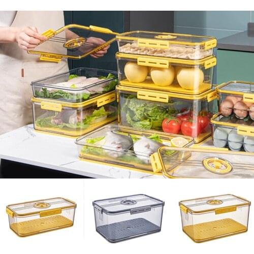 Refrigerator Storage Box Transparent Food Grade PET Plastic Chronograph Frozing Storage Box TN88