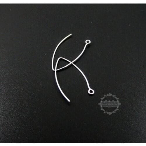 30*16mm 925 solid sterling silver earrings wire hoop DIY jewelry findings supplies 1702063