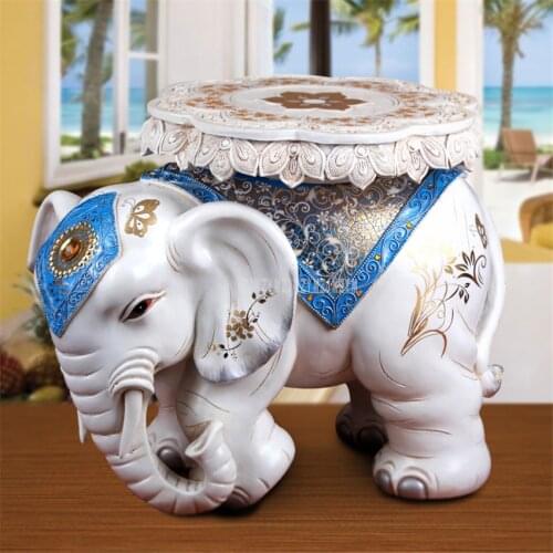 Modern European Style Lucky Elephant Stool Living Room Decoration Shoes Change Bedroom Decorative Ottoman Stool Wedding Gift