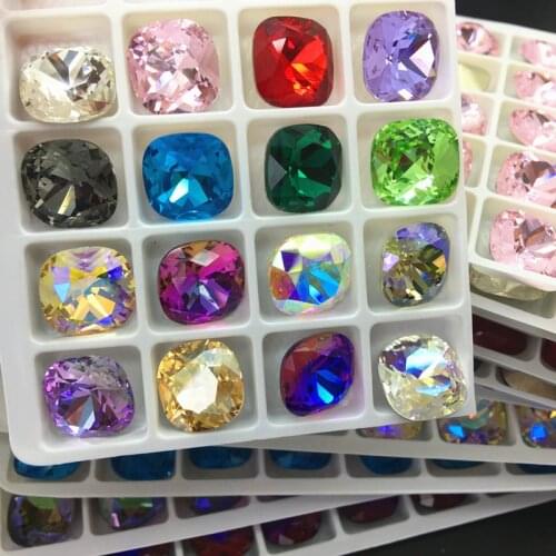 TopStone 8 10 12 mm K9 Crystal Classicial Fat Square Fancy Lose Rhinestone for DIY Jewelry Making