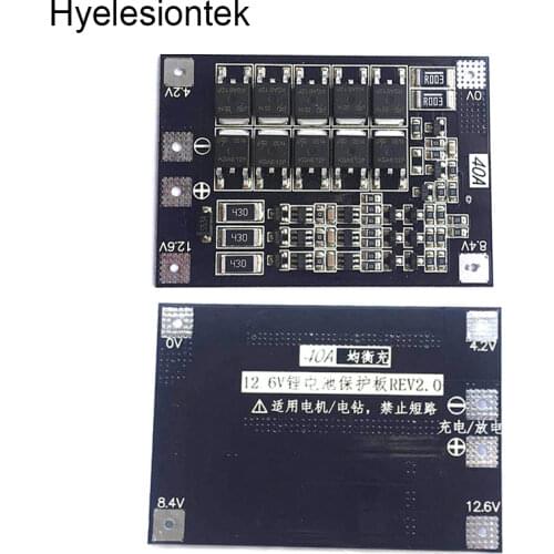 3S 4S Bms 40A 12.6 16.8V Balancer 18650 Lipo Li-ion Lithium Battery Charger Protection Circuit Charging Board PCB Electric Drill