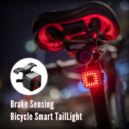 Bike Light LED Smart Bicycle Rear Light Brake Induction USB Charge Waterproof Safety Warning Bike Taillight Bicycle Accessories