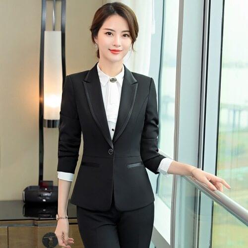 Spring Autumn Fashion Professional Black Women Small Suit New Style Big Code Xxxxl Female Slim Workwear Temperament Clothes