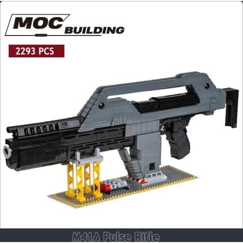 Foreigner M41A pulse rifle 1 movie series sci-fi pistol model moc building block puzzle toy gift battlefield weapon pistol