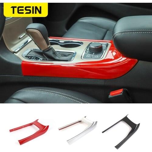 TESIN Interior Mouldings for Grand Cherokee 2014+ Car Gear Shift Panel Decoration Cover Stickers for Jeep Grand Cherokee 2014