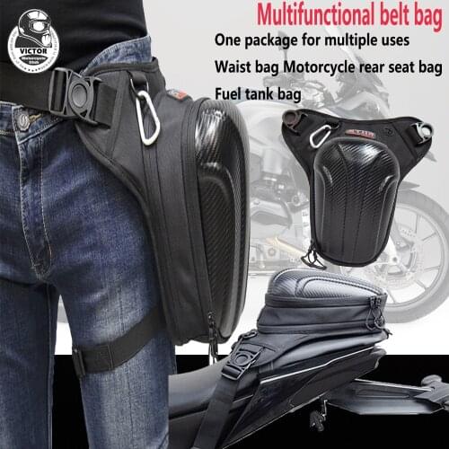Waterproof Motorcycle Leg Bag Multifunctional Motorcycle Tank Bag Magnetic Expandable Motorbike Tool Pack With Rain Cover Black