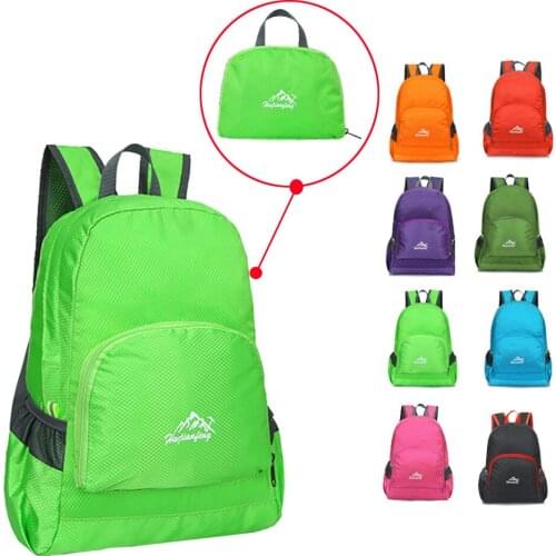 Water Resistant Packable Backpack Durable Folding Travel Hiking Trekking Camping Cycling Ultralight Collapsible Backpack