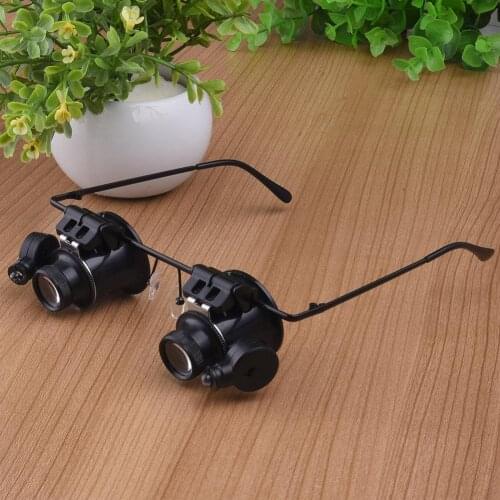 High Quality 1PC LED Light Head-Mounted Magnifying Glass With Battery For Clock Repair Reading J3