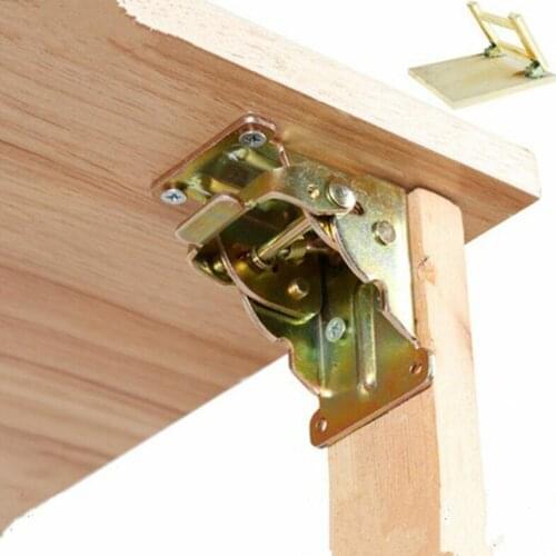 Iron Folding Hinge Table Leg Brackets Fold Feet For Table Chair Extension Hinge Self Lock Foldable Hinges Furniture Hardware