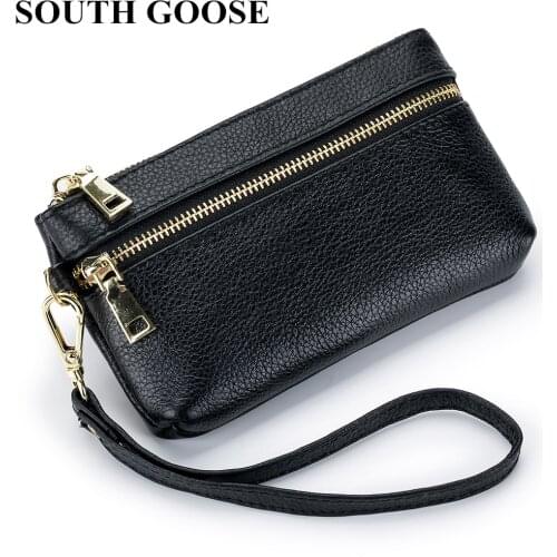 2021 Genuine Leather Women Mini Coin Purses Multifunction Zipper Organizer Bag Ladies Casual Clutch Female Card Coin Key Holder