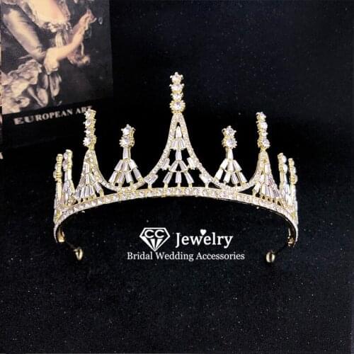 CC Tiaras and Crowns Hairband Wedding Hair Accessories for Women Bridal Crown Engagement Jewelry Charms Princess Headpiece YQ46
