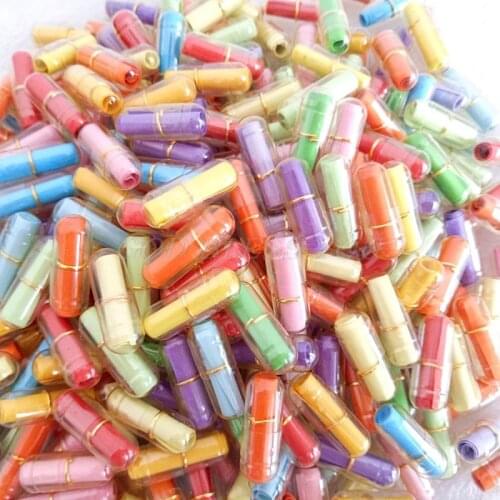 100pcs/Lot Message in a Bottle Message Cute Capsule Letter Love Pill Full Clear Color Mini Wish Bottle Drop Shipping