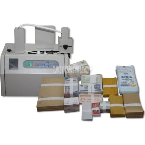 2cm/3cm/4cm Automatic Banknote Cross Binding Machine Banknote Binder Stapler Cross Nylon Belt Banknote Bundle Strapping Machine