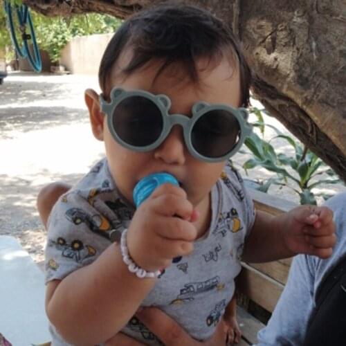 2021 New Cute Cartoons Bear Sunglasses For Kids Children Cat Ear Sun Glasses Girls Boys Pink Sunglass Baby Toddler Oculos UV400