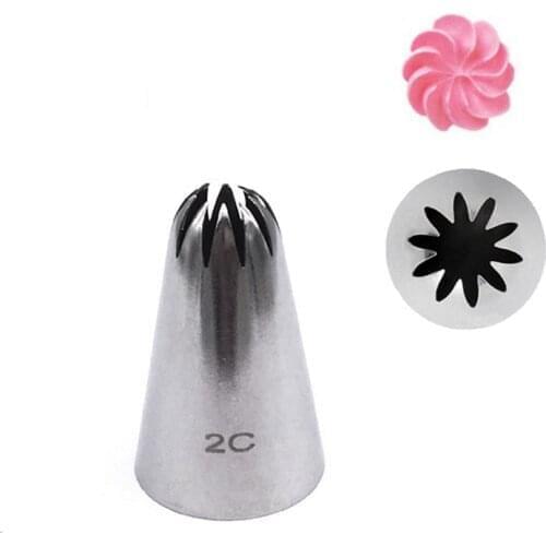 2C# Large Cake Cream Tips Baking Tools For Cakes Fondant Decorating Stainless Steel Pastry Piping Nozzles