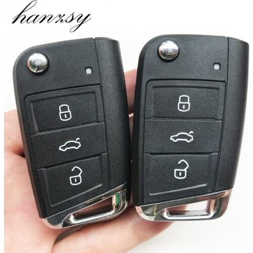 3 Buttons Car Flip Folding Key shell For Volkswagen VW Golf 7 Mk7 Skoda Passat Beetle Bora Polo Seat Leon Octavia Remote Key Fob