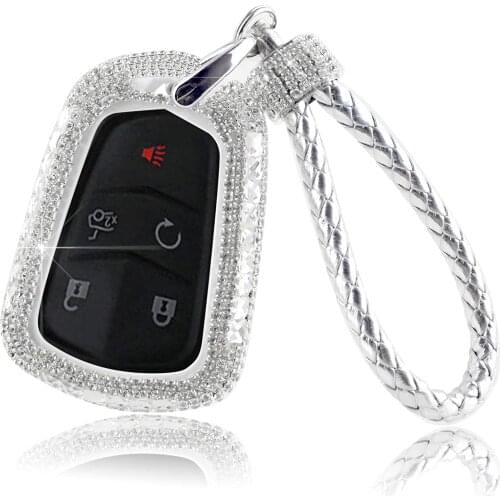 Car Key Fob Key Cover Key Chain Lady Key Ring with Bling Rhinestones Diamond Crystals For Cadillac ATSL XT5 CT6 XTS XT4 ATS