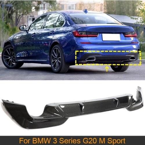 Car Rear Bumper Diffuser Lip Spoiler for BMW 3 Series G20 M Sport 2019 2020 Rear Bumper Diffuser Lip Spoiler Carbon Fiber