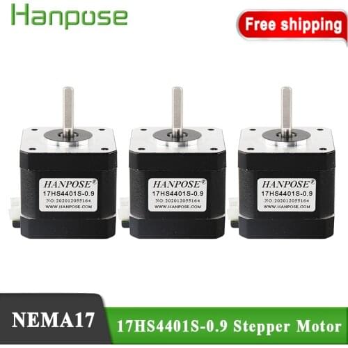 Free Shipping 3PCS Nema17 Stepper Motor 42BYGH 4-lead 1.7A 65oz.in 40N.CM 17HS4401S 0.9 degree motor for CNC milling machine