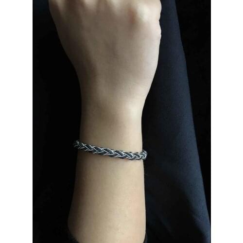 Big Mat handmade Knitted Kazaziye Silver Women Bracelet
