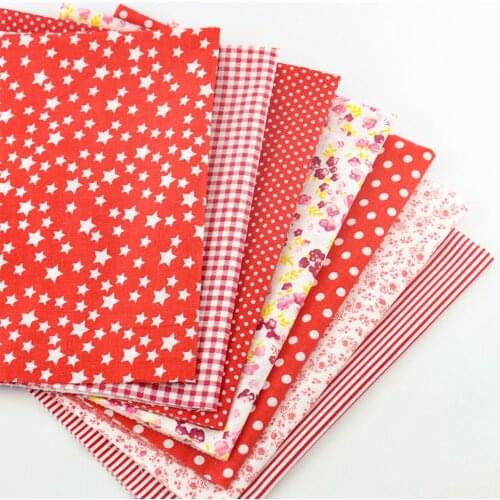 Booksew Lovely Red Color 100% Cotton Fabric Fat Quarter Telas Art Work Home Texitle Patchwork Floral Pattern