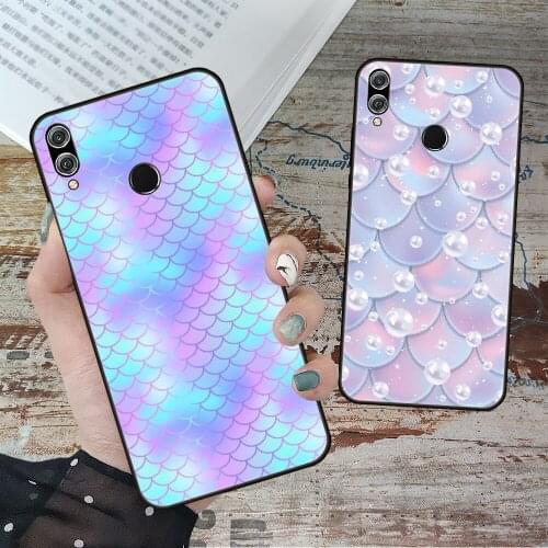 Phone Case For Huawei Honor 9X 10 9 20 8X 8A 8S 7X 7A i A Pro Play Lite Black Cover Funda Silicone Etui Soft Coque Fish Scale