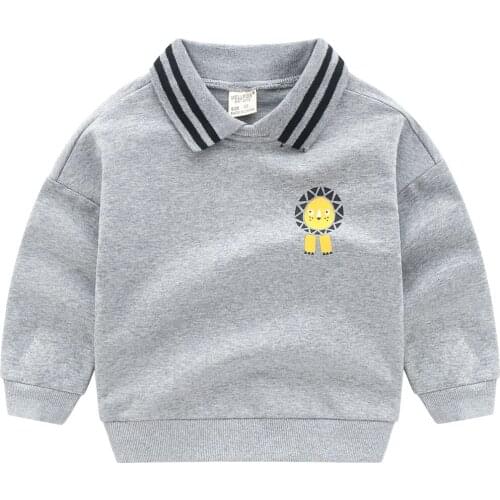 2020 Cartoon Boys Clothes Cotton Boys Sweatshirts 2-7Year Turn-down Neck Full Sleeve Print Kids Sweatshirts Hoodless
