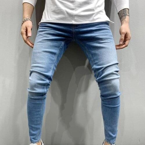 Streetwear Men Jeans Stretchy Mid Rise Summer Multi Pockets Zipper Fly Denim Pants Mens Sweatpants Harajuku Skinny Trousers 3XL
