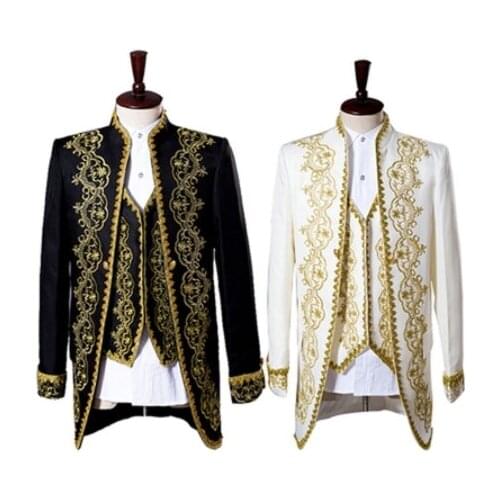 Europe prince costume Mens Court Dress European Theatre Drama Costumes Prince Stage Retro halloween party Performance clothing