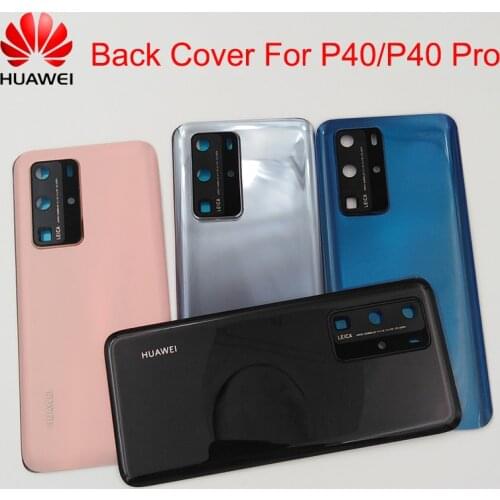 Huawei P40 Pro Original Glass Back Cover Housing Door Rear Battery Case Repair Replacement Part For P 40 P40Pro With Camera Lens