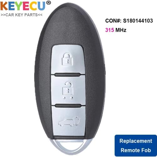 KEYECU Smart Remote Control Car Key for Nissan X-Trail 2014 2015 2016 2017, Fob 3 Button - FSK 315MHz - ID47 Chip - S180144103