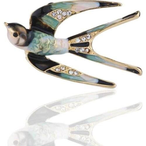Classic Enamel Swallow Brooch Pins Metal Scarf Pins Christmas Gift Banquet Weddings Accessories