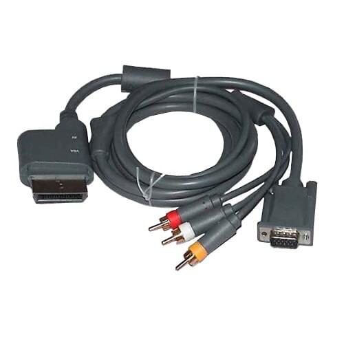 OSTENT VGA HDTV & Composite RCA AV Video Cable for Microsoft Xbox 360 PC Monitor