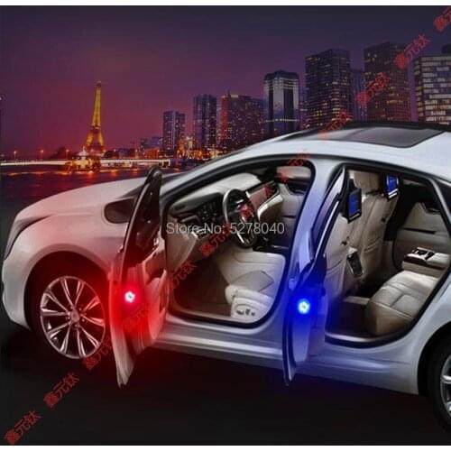 Modified vehicle light red blue Door warning lights Door opening indicator light CR2032 Button battery nightlight Anti-collision