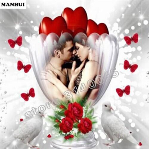 5D Diy Diamond Painting Set Cross Stitch Handmade Needlework Rose lover Embroidery Fantasy Decorative BEF056