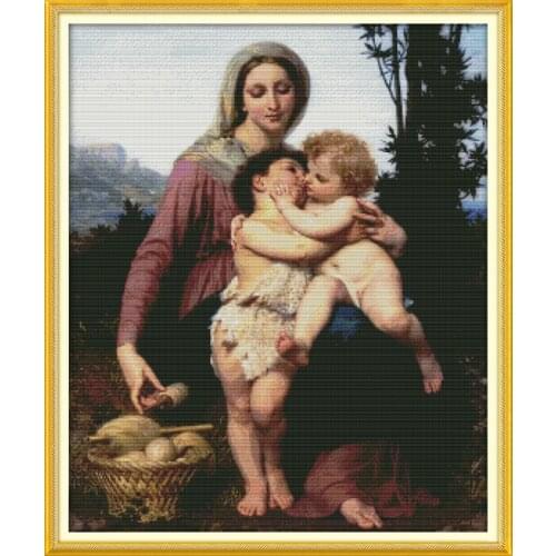 Holy mother & holy son(6) cross stitch kit people 18ct 14ct 11ct count print canvas stitches embroidery DIY handmade needlework