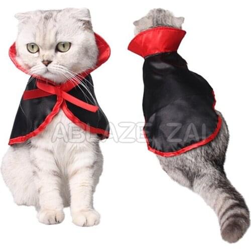 Pet Puppies Cloak Vampire Costume Cape Cosplay Dog Cat Puppy Clothes Coat Halloween Kitty Party Outfit Funny Fashion Cats Cloak