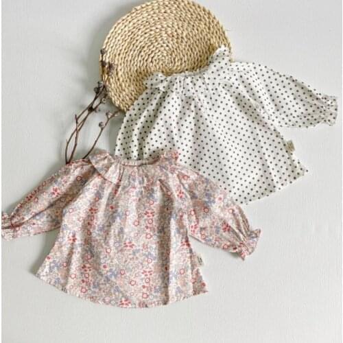 2021 New Stlye Girls Printed Shirt Cotton Autumn Full sleeve Fashion Girls Blouse 0-4 year MY966