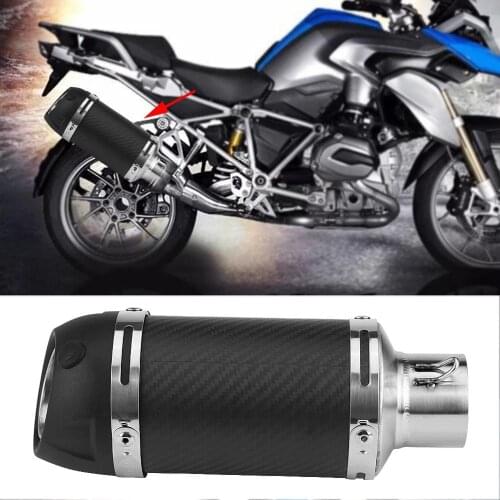 New 51mm Universal Motorcycle Modified Exhaust Muffler Pipe with DB Killer Real Matte Carbon Fiber