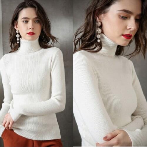 New spring/autumn womens clothing womens sweaters slim knitted turtleneck sweaters autumn clothing undershirts 8050